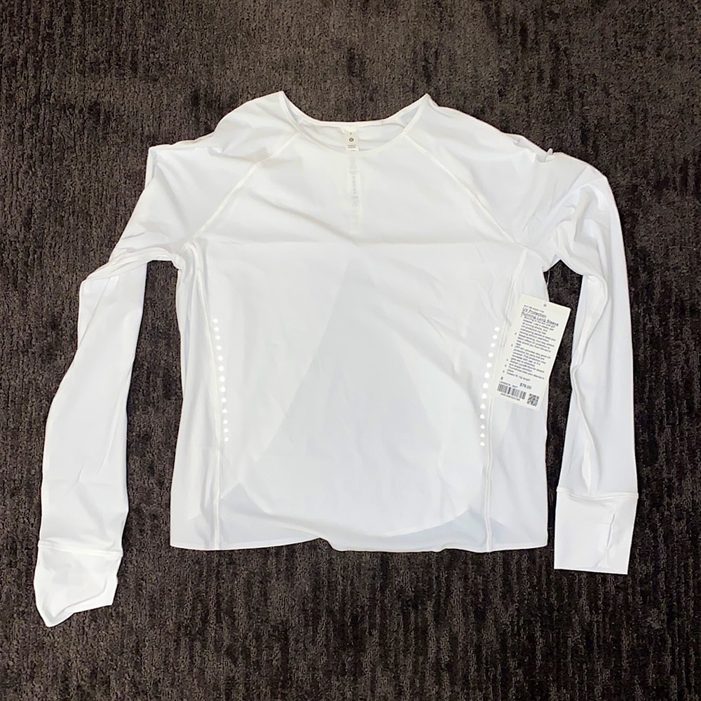 Lululemon NWT UV Protection Running Long Sleeve white